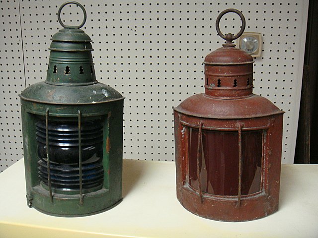 St. Jude Item: 2 Antique Ship Lamps: To Benefit St. Jude Children's Research Hospital; 2 Antique ship lamps, one red and one green. This item is being auctioned to benefit St. Jude Children's Research Hospital. We have been collecting fo