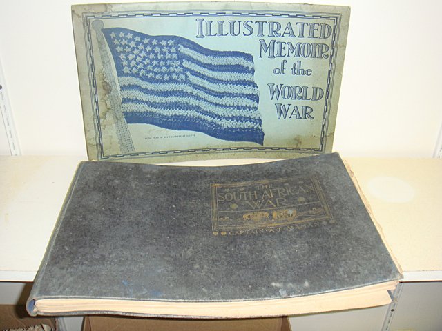 St. Jude Item: War Memorabilia Books: To Benefit St. Jude Children's Research Hospital; Was memorabilia books including "Illustrated Memoir of the World War" and "The South African War", plus "Cradle Roll" military birth announcement card