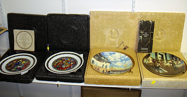 St. Jude Item: 4 Collectors Plates: To Benefit St. Jude Children's Research Hospital; 4 Collectors plates including The Franklin Mint, Ballet Lesson, Venice, and 2 "The Glory of God, The Dignity of Man and The Celebration of Life throug
