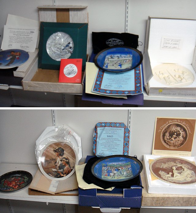 St. Jude Item: 8 Collectors Plates: To Benefit St. Jude Children's Research Hospital; 8 Collector's Plates including Norman Rockwell with Christmas plate, Russian motif, 3d fine porcelain collector's plate, etc. These plates are all in 