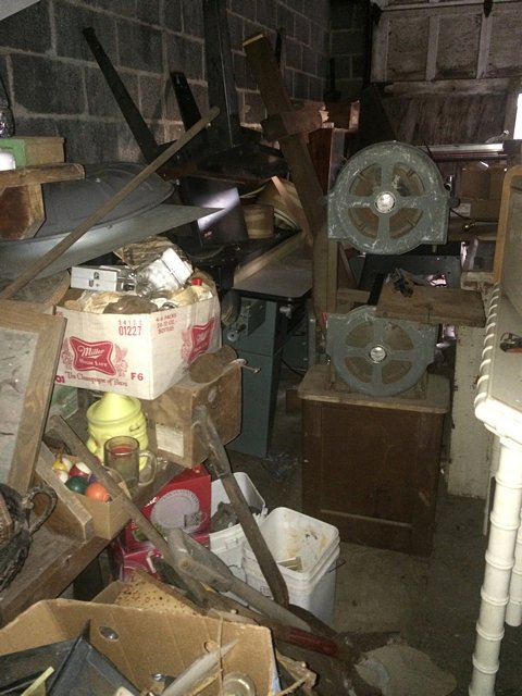 Discovery Treasure Lot: This lot contains many undiscovered treasures, tools, boxes, bamboo style bar, furniture, power tools, and many items yet to be discovered. We are selling this lot as found and have not cone through a