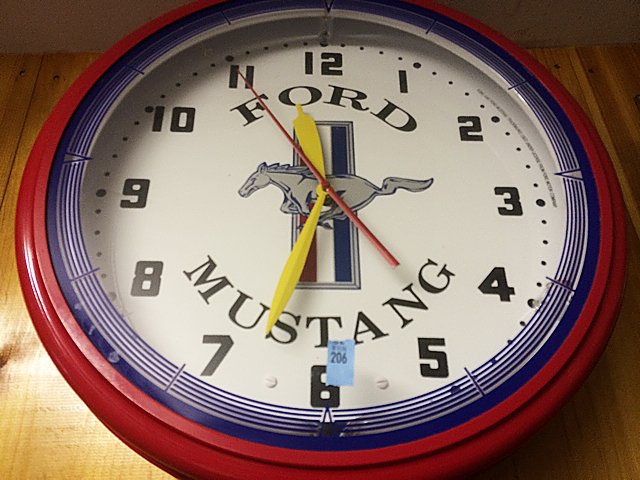 Ford Mustang Neon Clock: Ford Mustang Neon Wall Clock