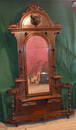 Fox Head Carved Hall Tree Mirror