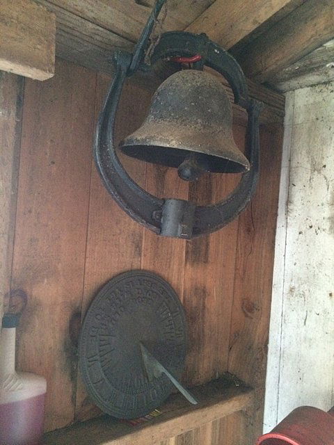 Vintage Bell and Sun Dial: Nice vintage bell with pole and sun dial. These items come from a Litchfield, CT estate and has to be picked up and removed or shipped from the estate by May 10, 2015