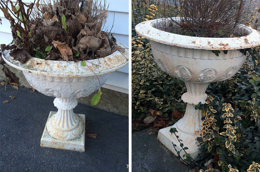 Vintage Cast Iron Planters (1 of 6)