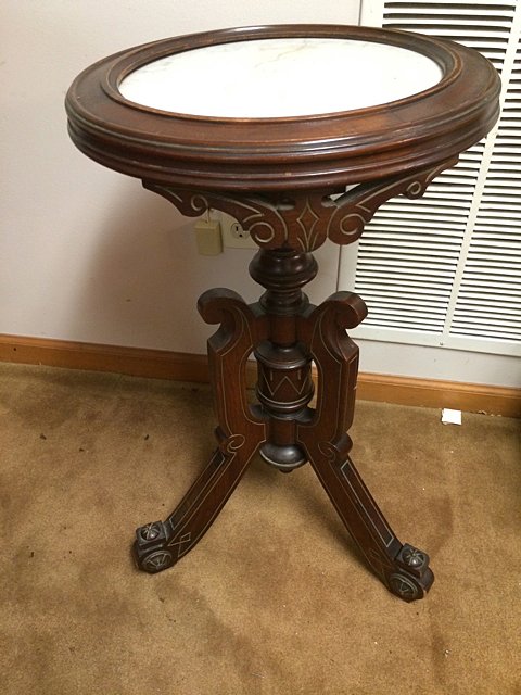 Victorian Rennaissance Revival Insert Marble Top Candle (1 of 2)