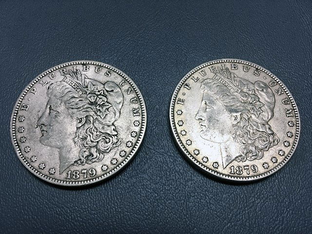2 1879 Morgan Silver Dollars (1 of 6)