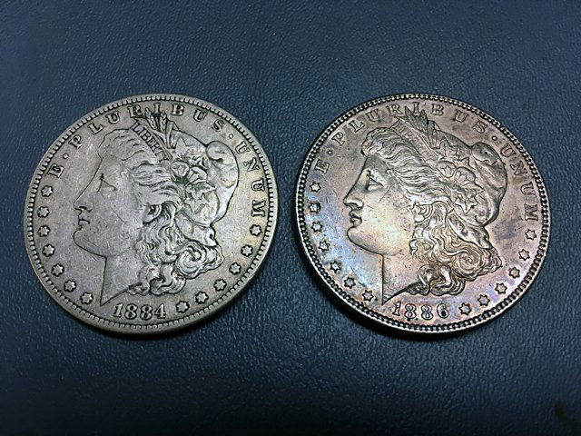 1884-S and 1886 Morgan Silver Dollars (1 of 6)