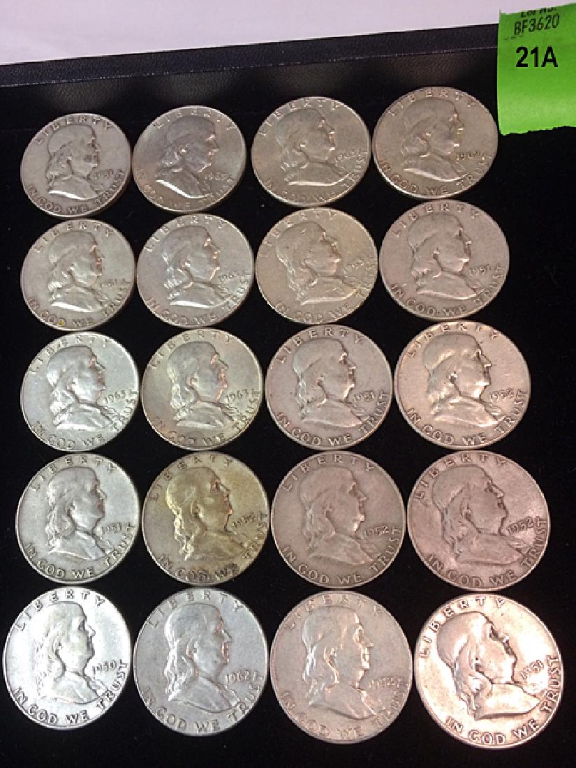 20 Benjamin Franklin Silver Half Dollars (1 of 2)