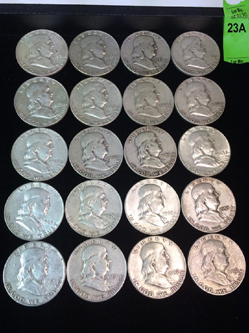 20 Benjamin Franklin Silver Half Dollars (1 of 2)