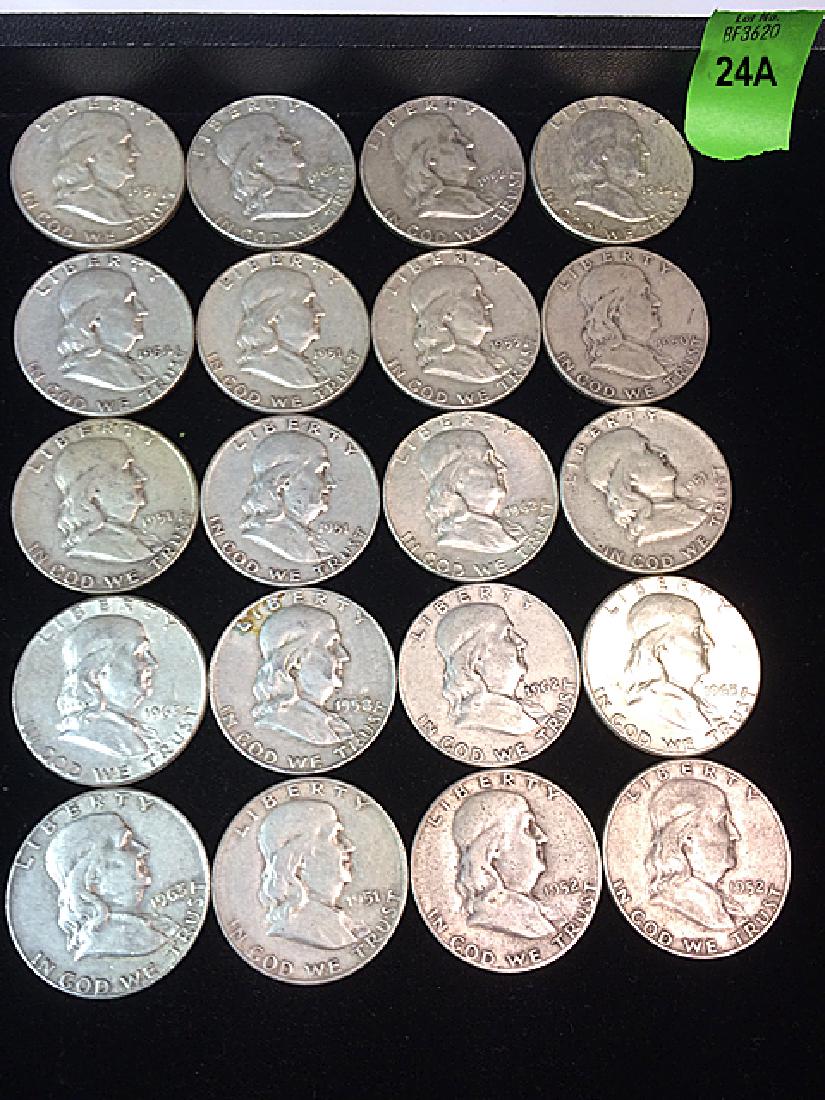 20 Benjamin Franklin Silver Half Dollars (1 of 2)