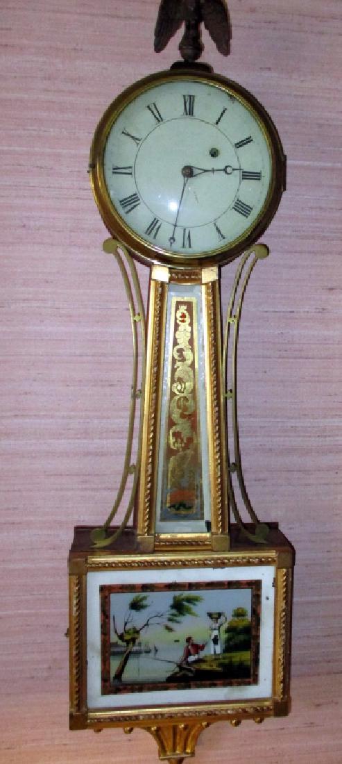 Early American 19th Century Banjo Form Wall Clock (1 of 2)
