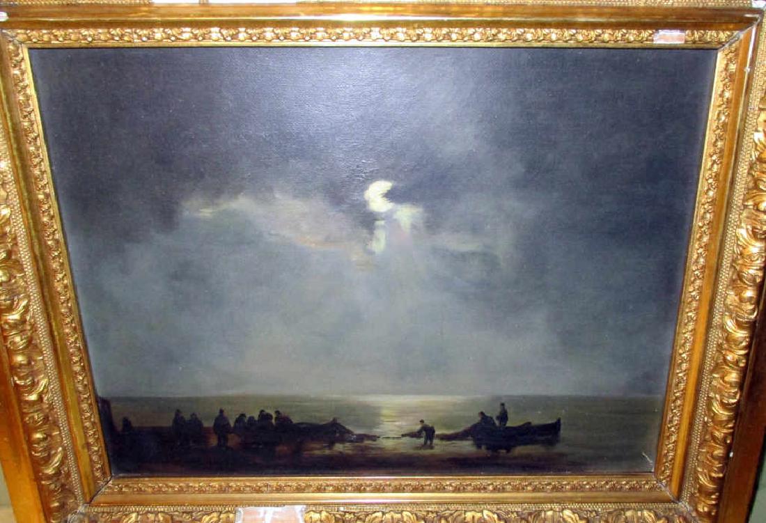 Small Oil on Canvas of Night Fishermen (1 of 1)