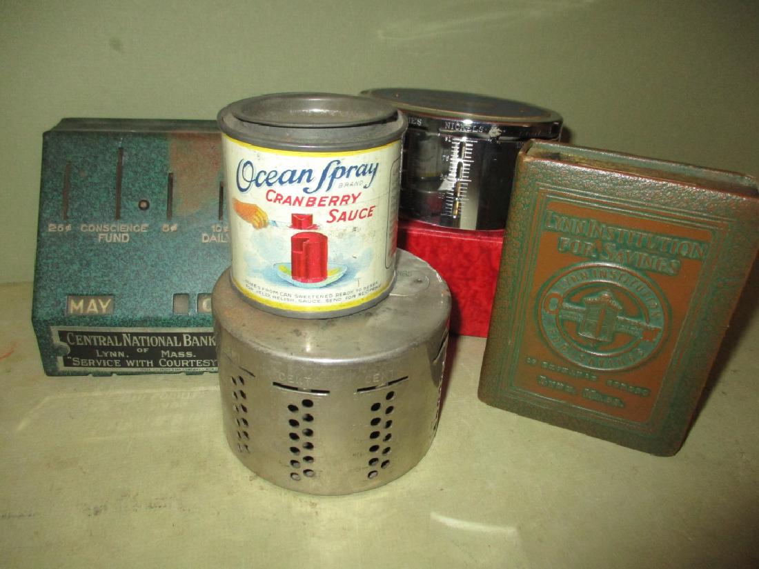 Lot of Five Advertising Still Banks (1 of 1)