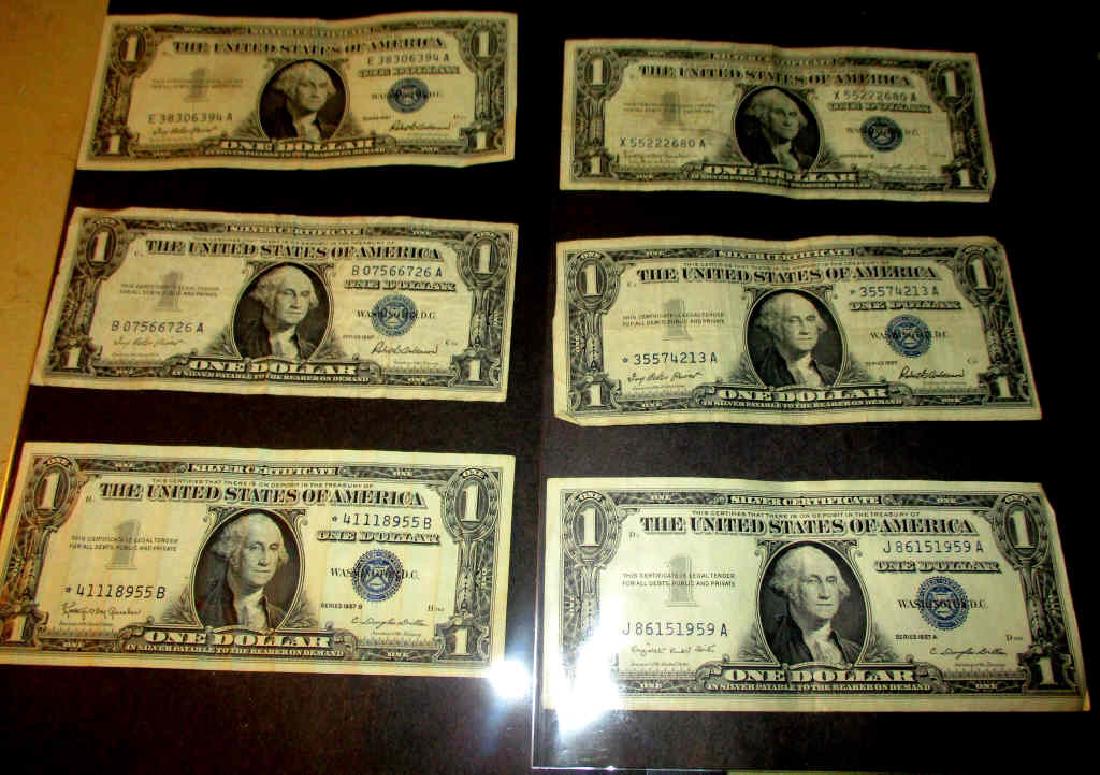 Lot of Six One Dollar Silver Certificates (1 of 1)