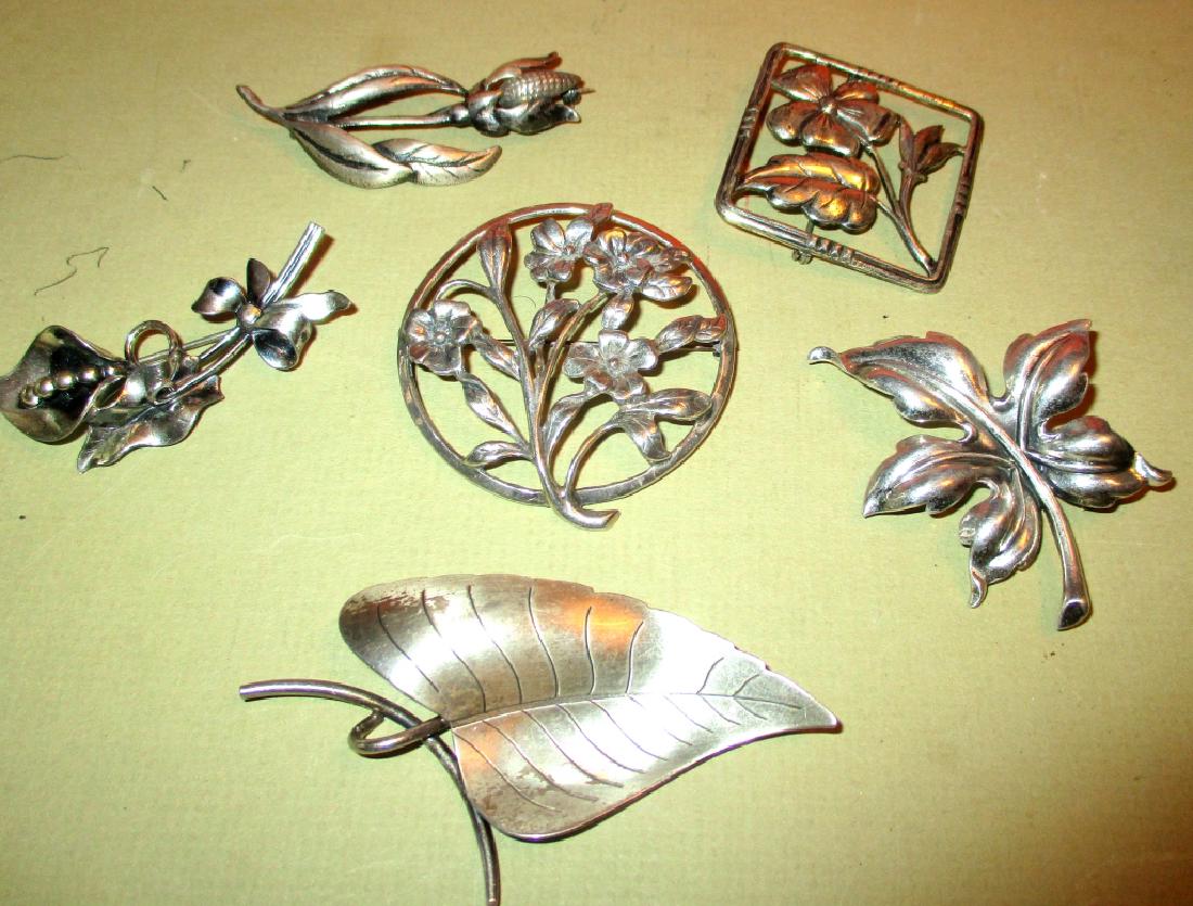 Six Vintage Sterling Brooches (1 of 1)