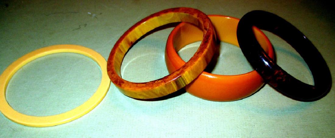 Lot of Four Bakelite Bangle Bracelets (1 of 1)