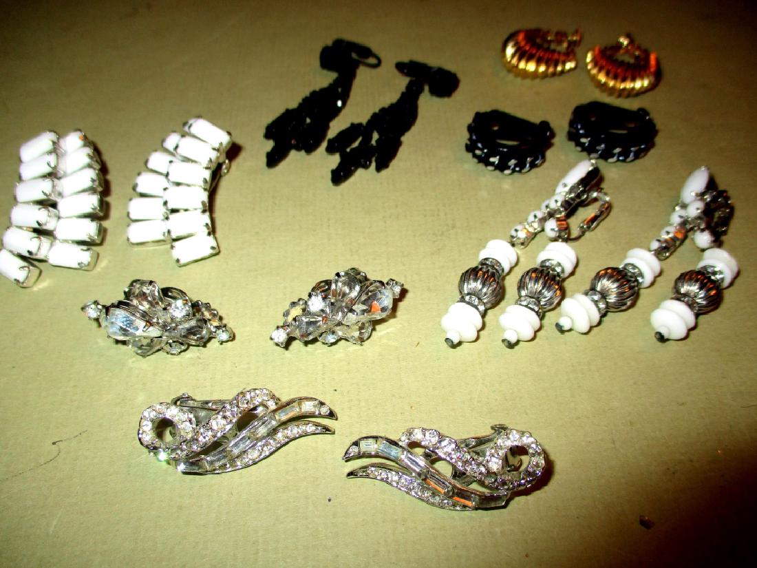 Seven Pairs of Vintage Clip Earrings (1 of 1)