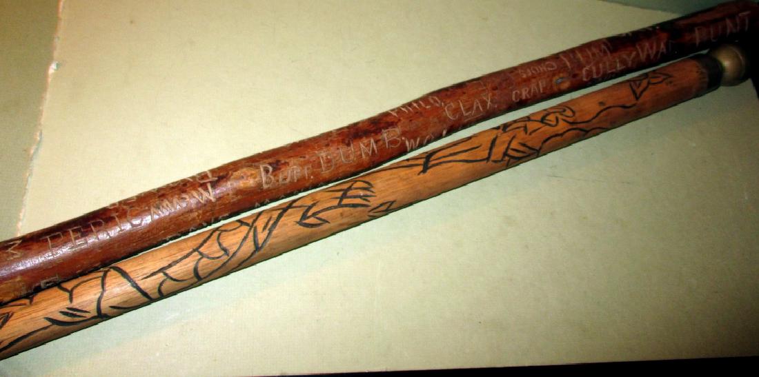 Two Folk Art Walking Sticks (1 of 2)