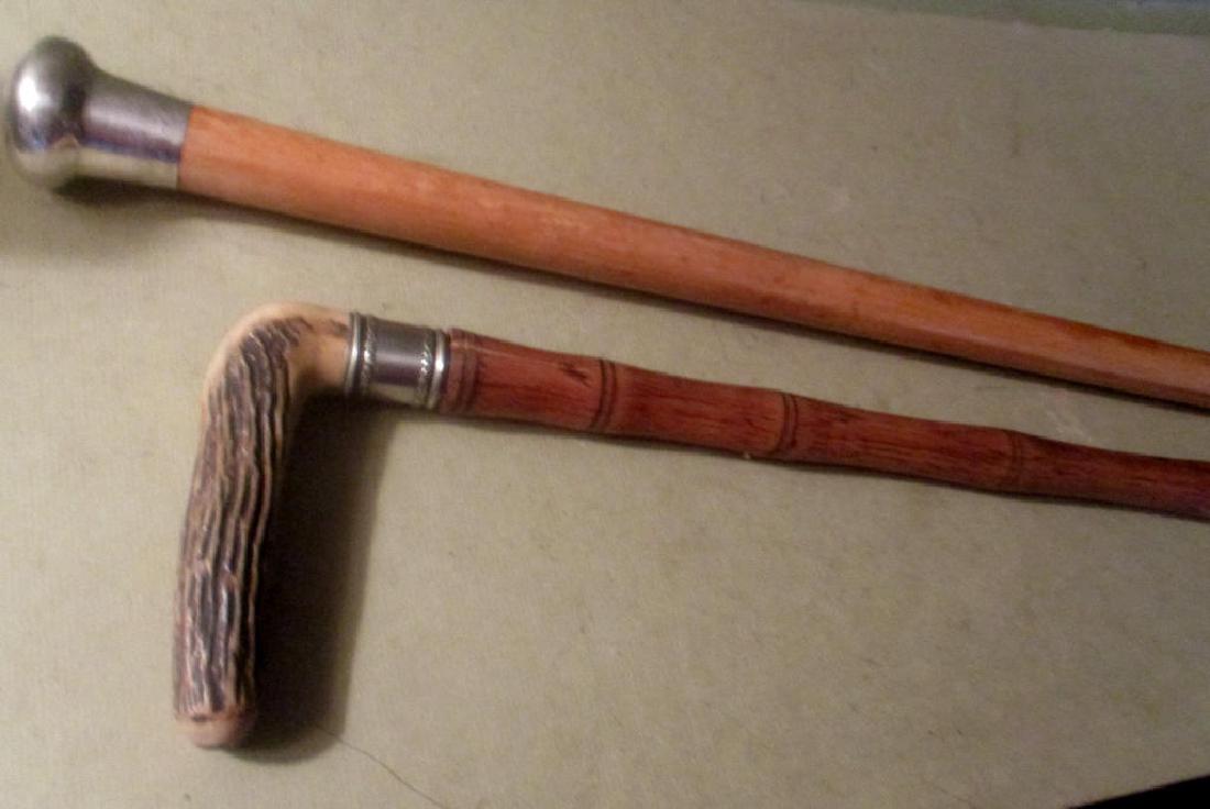Two Antique Silver Top Canes (1 of 1)