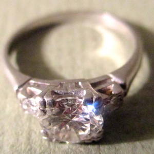 Platinum Lady's Ring with Diamonds