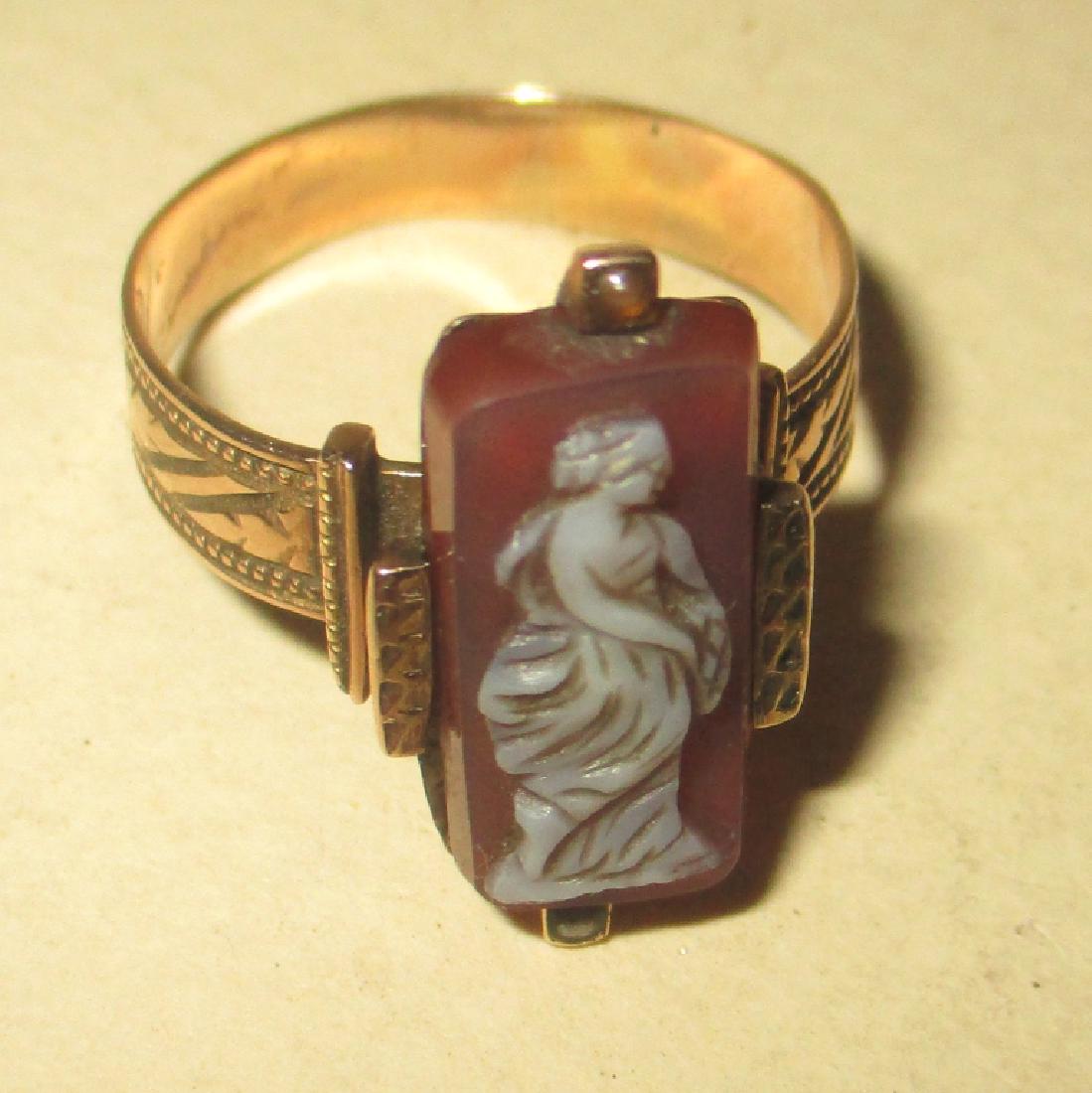 Victorian 14K Gold RIng with Stone Cameo (1 of 2)
