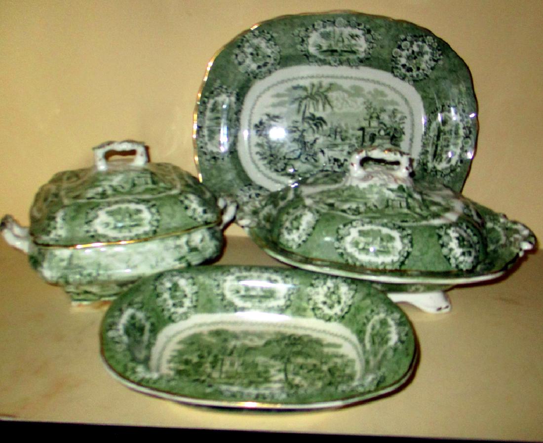 Four Pieces of Green Ridgeway Transfer Ware (1 of 1)