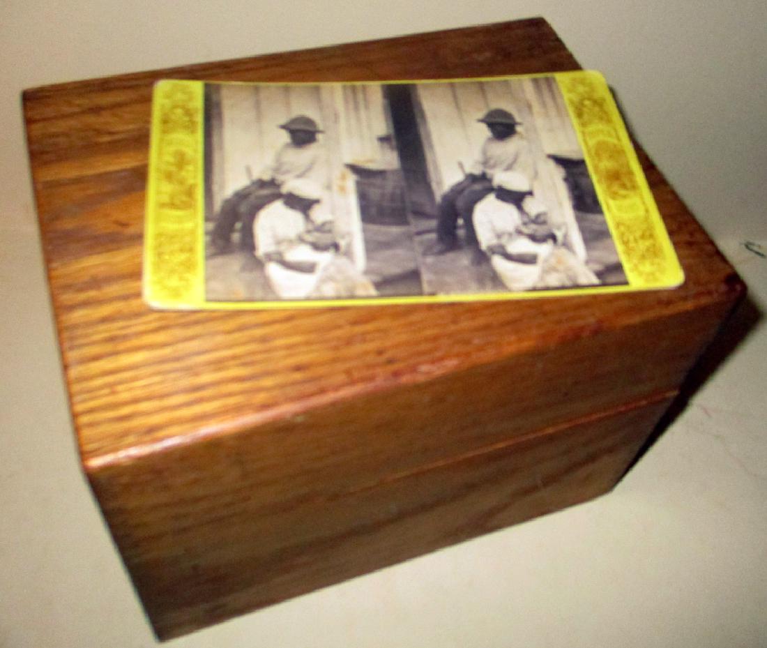 Small Oak Box with Stereoptic Card Views (1 of 3)