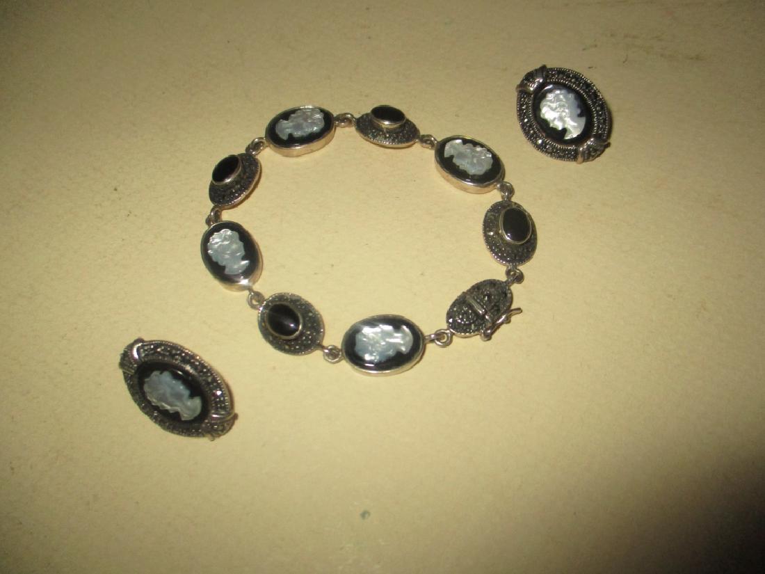 Set of Sterling Cameo Jewelry (1 of 1)