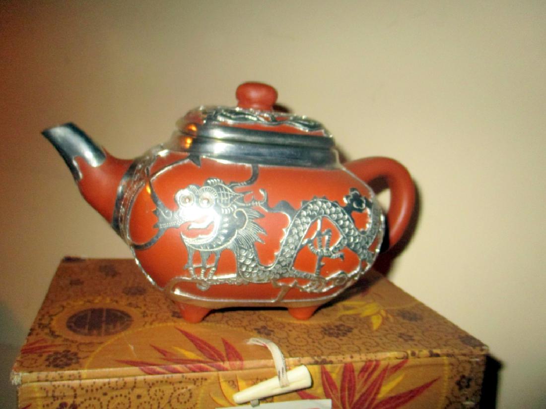 Silver Overlay Chinese Teapot (1 of 1)