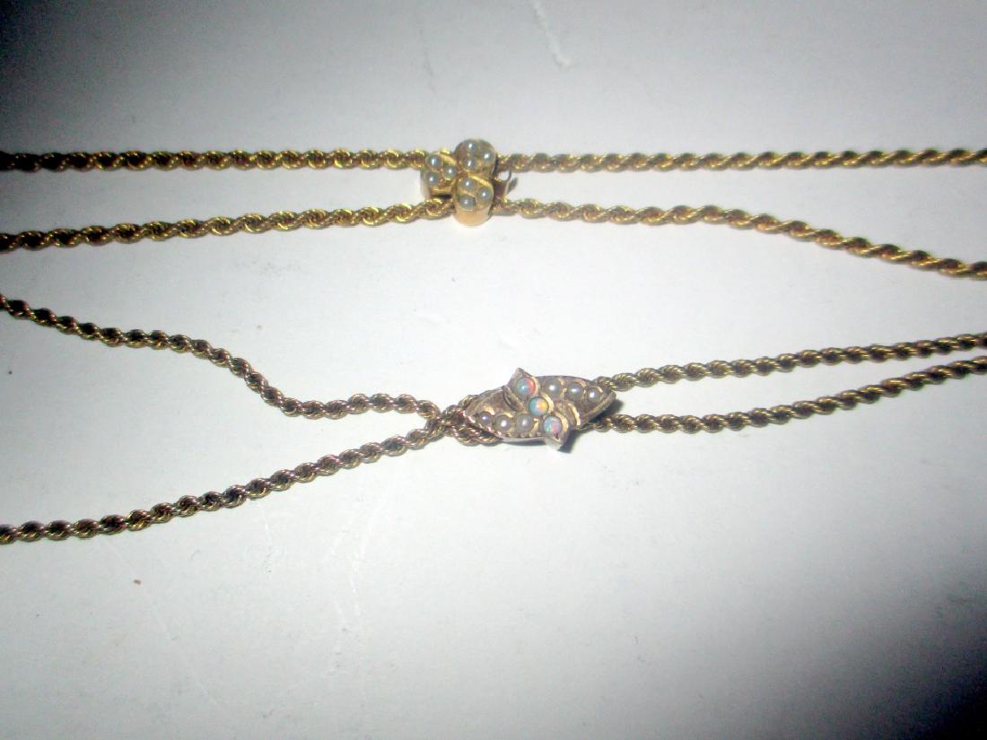 Two Lady's Gold Filled Watch Slide Chains (1 of 1)