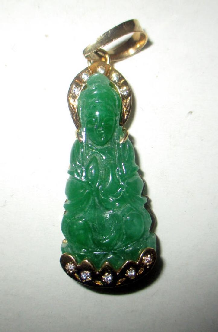 Carved Jade & 14K Gold Pendant (1 of 1)