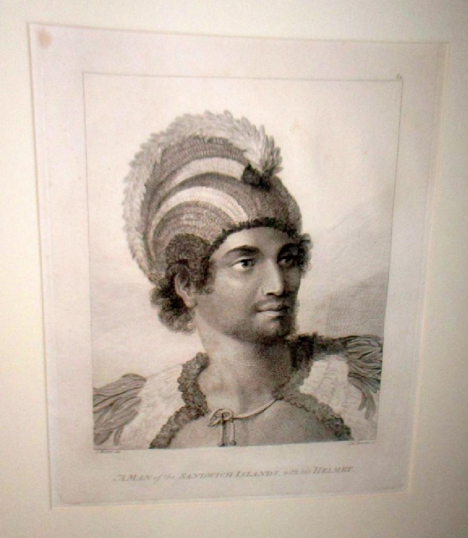 18th C. Engraving of Sandwich Island Man from Cook (1 of 2)