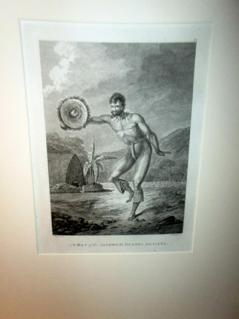 18th C. Engraving of Sandwich Island Man Capt Cook (1 of 2)