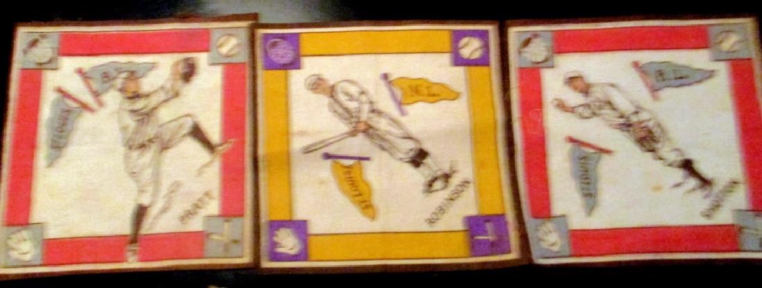 Lot of Three Baseball Felt Tobacco Blankets (1 of 1)