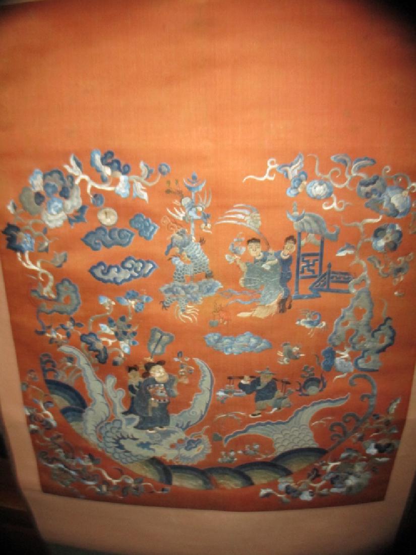 Chinese Silk Embroidered Scroll (1 of 2)
