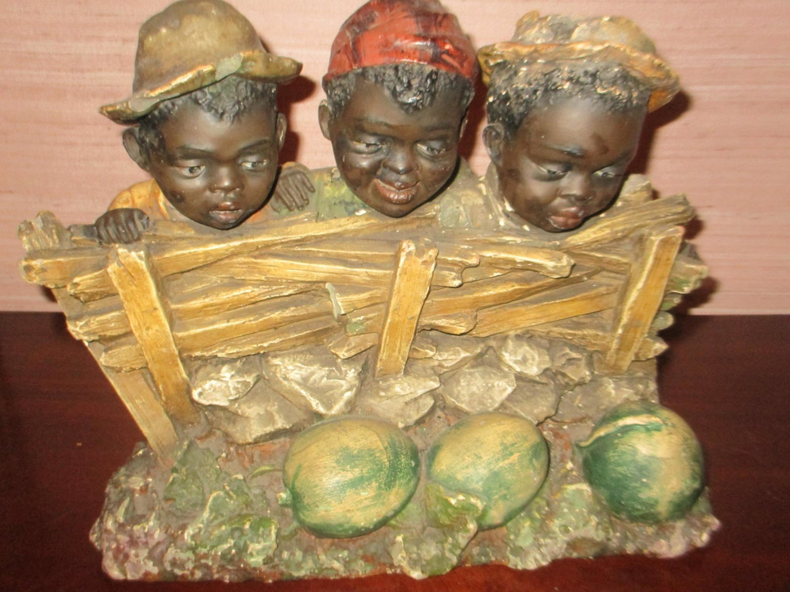 Plaster Sculpture of Three Little Black Boys (1 of 1)