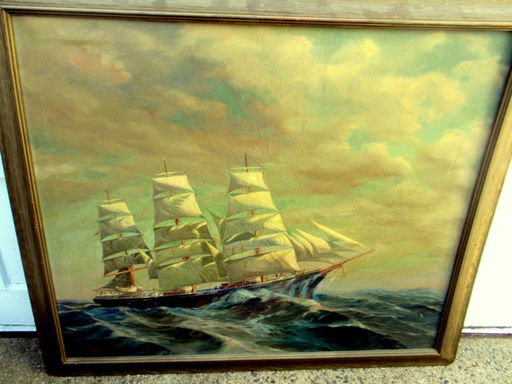 Marine Painting On Canvas By J W Anthony Oct 01 2019 R A