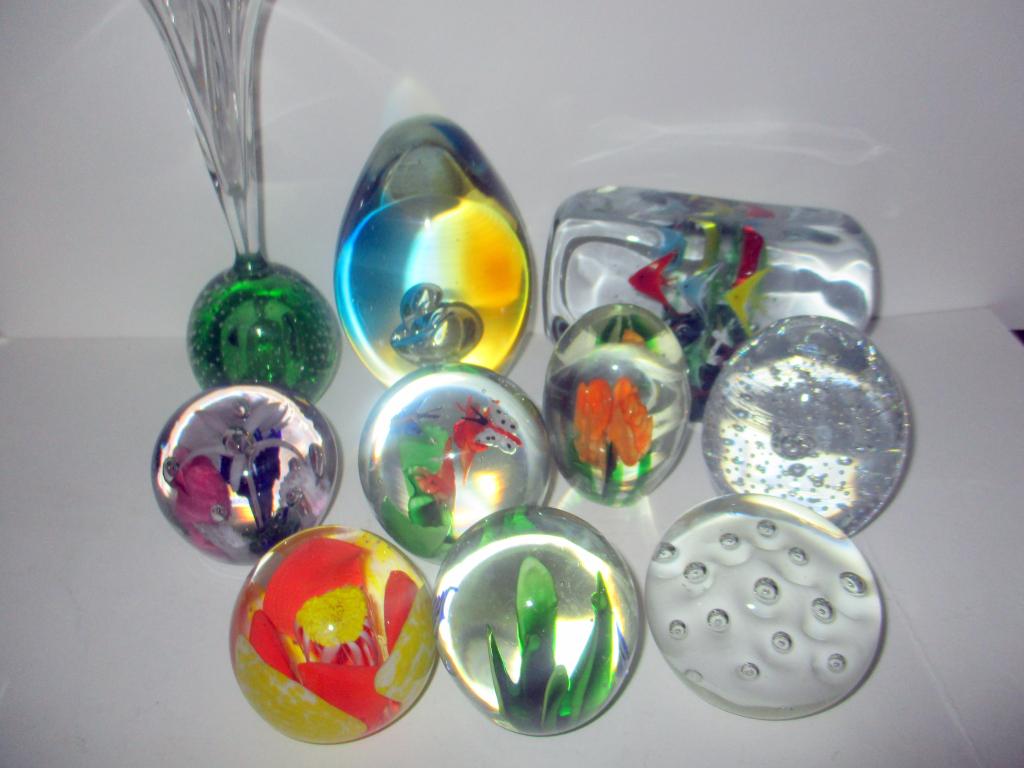 Lot of Ten Misc. Paperweights (1 of 2)