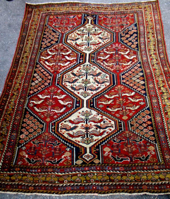 Antique Khamseh Chicken Rug (1 of 2)