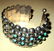Mexican Sterling & Turquoise Cuff Bracelet - 2