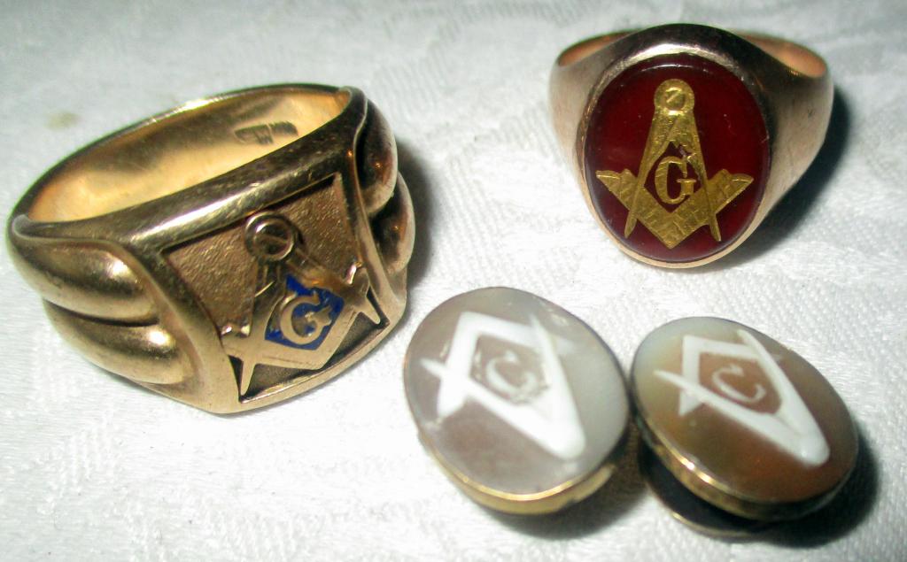 Lot of Masonic Gold Jewelry (1 of 1)