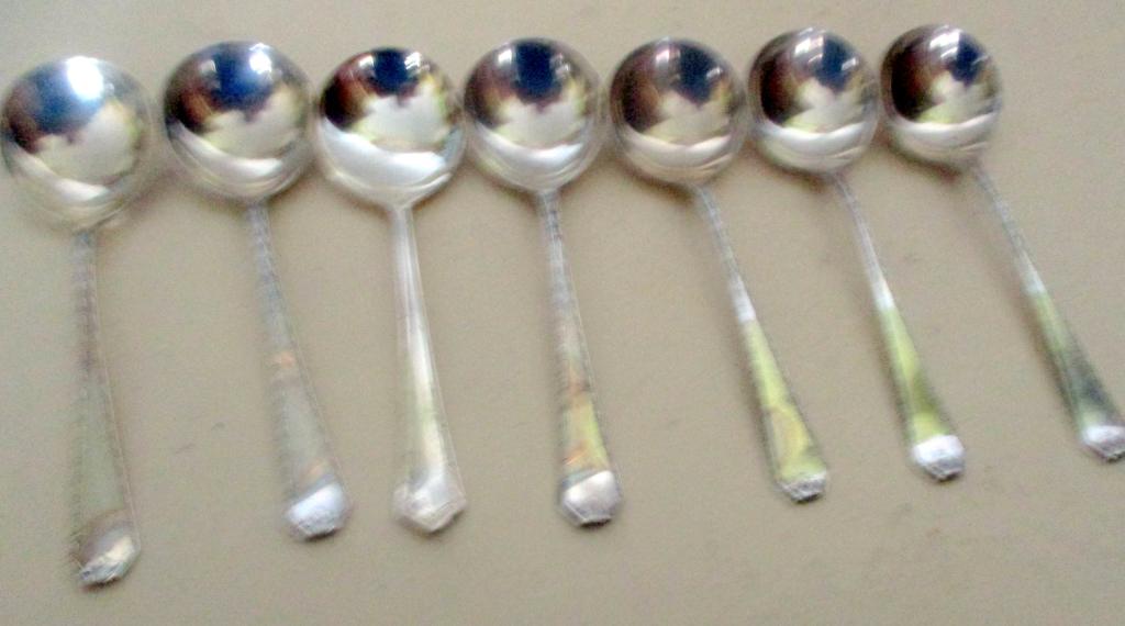 Lot of Seven Sterling Bouillon Spoons (1 of 1)