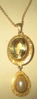 Edwardian 14K Gold Pendant with Citrine - 2
