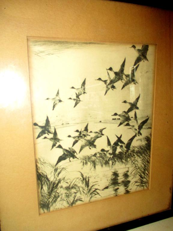 Etching of Ducks by Frank Benson (1 of 3)
