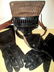 Vintage Leather Gun Holster and Gloves