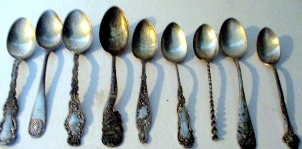 Lot of Nine Misc. Demitasse Spoons (1 of 1)