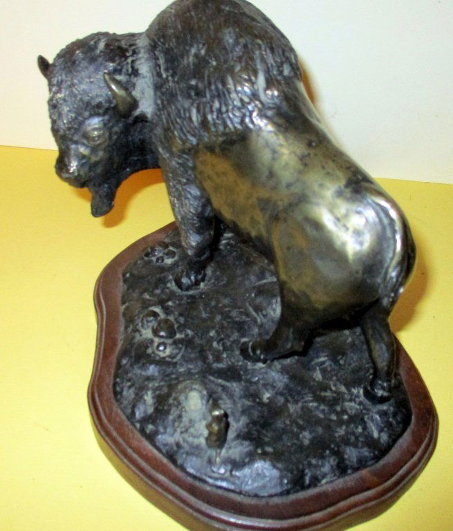 Bronze Sculpture of American Bison (1 of 3)