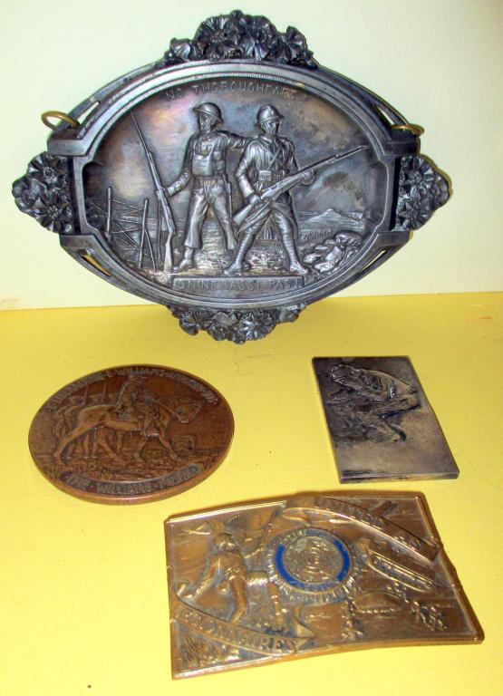 Lot of WWI Plaques, Medallions, Etc. (1 of 4)