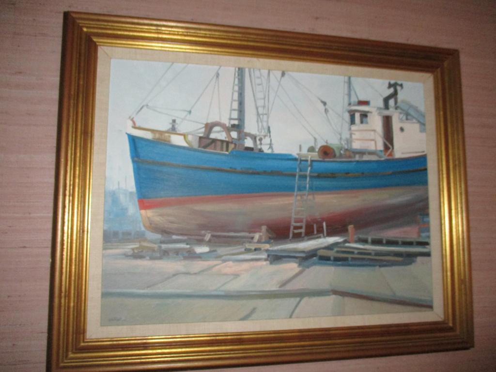 Oil on Canvas by Artist John Nesta Fishing Trawler (1 of 2)